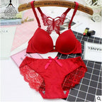 Elegant Butterfly Back Front-Closure Push-Up Bra & Panty Set for Women – Comfortable Everyday Lingerie